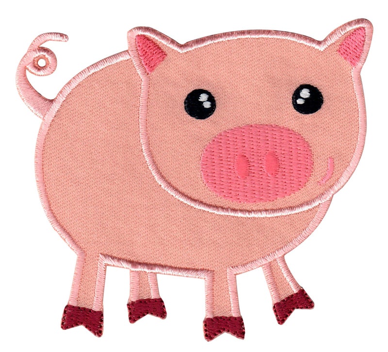 PatchMommy Pig Patch  Iron On/Sew On - Appliques for Kids Children - Image 1